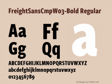 FreightSansCmp W03 Bold Version 1.00 Font Sample