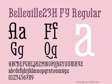 Belleville23H FY Regular Version 1.000 Font Sample
