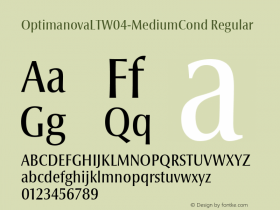 Optima nova LT W04 Medium Cond Version 1.20 Font Sample