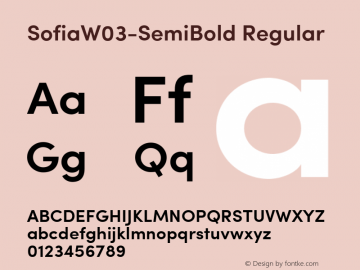 Sofia W03 Semi Bold Version 2.00图片样张