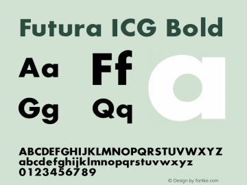 Futura ICG Bold Altsys Fontographer 4.1 25/01/96 Font Sample