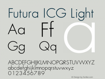 Futura ICG Light Altsys Fontographer 4.1 25/01/96图片样张