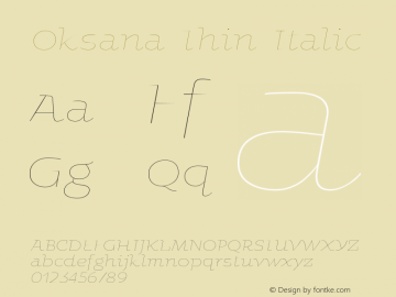 OksanaThin-Italic Version 2.001图片样张