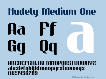Nudely-MediumOne Version 1.000 Font Sample