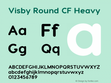 Visby Round CF Heavy Version 1.009;PS 001.009;hotconv 1.0.70;makeotf.lib2.5.58329 Font Sample