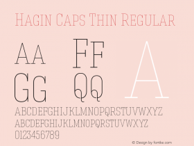 HaginCapsThin Version 1.000 Font Sample