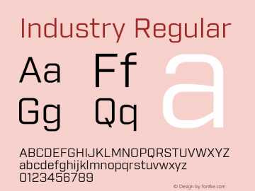 Industry-Book Version 1.001;PS 001.001;hotconv 1.0.56 Font Sample