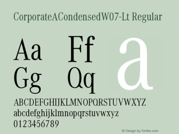 Corporate A Condensed W07 Lt Version 1.00图片样张