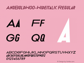 Ano Bold W00 Wide Italic Version 1.0 Font Sample