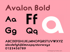 Avalon-Bld 4.0 Font Sample