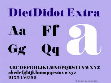 DietDidotExtra Version 2.001 2014 Font Sample