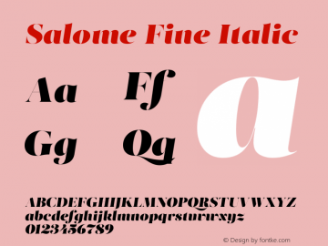 SalomeFine-Italic Version 1.000图片样张