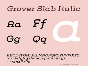 GroverSlab-Italic 001.000图片样张
