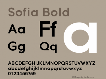 Sofia-Bold Version 1.000 2008 initial release Font Sample