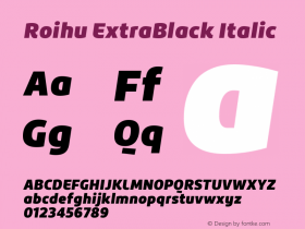 Roihu-ExtraBlackIt 1.000 Font Sample