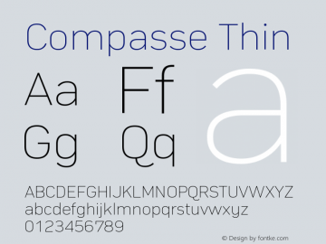 Compasse-Thin Version 1.000 Font Sample
