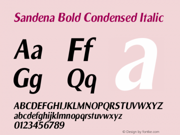 Sandena-BoldCondensedItalic Version 1.000图片样张