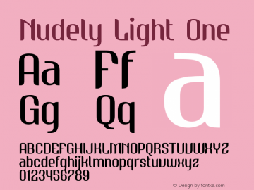Nudely-LightOne Version 1.000 Font Sample