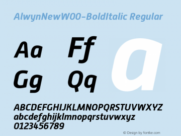 Alwyn New W00 Bold Italic Version 5.00 Font Sample