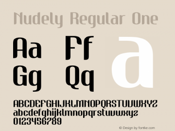 Nudely-RegularOne Version 1.000 Font Sample
