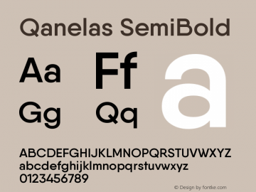 Qanelas-SemiBold Version 1.000;PS 001.000;hotconv 1.0.88;makeotf.lib2.5.64775图片样张
