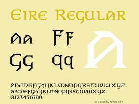 Eire Regular Converted from C:\TTFONTS\EIRE.TF1 by ALLTYPE Font Sample