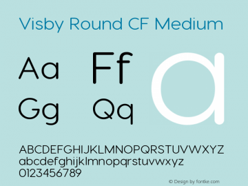 Visby Round CF Medium Version 1.009;PS 001.009;hotconv 1.0.70;makeotf.lib2.5.58329 Font Sample