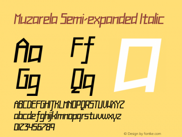 Muzarela-SemiexpandedItalic Version 1.000 Font Sample