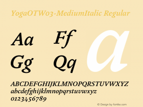 Yoga OT W03 Medium Italic Version 7.504图片样张