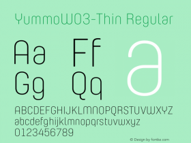 Yummo W03 Thin Version 1.00 Font Sample