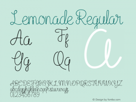 Lemonade Version 001.001 Font Sample