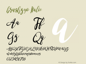 brushgyo-Italic Version 1.000图片样张