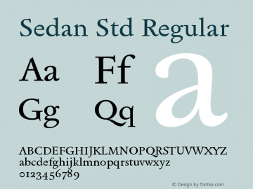 SedanStd Version 1.000 Font Sample