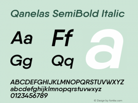 Qanelas-SemiBoldItalic Version 1.000;PS 001.000;hotconv 1.0.88;makeotf.lib2.5.64775 Font Sample