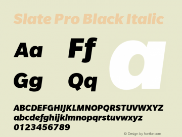 SlatePro-BlackItalic Version 1.000图片样张