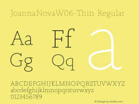 Joanna Nova W06 Thin Version 1.00 Font Sample