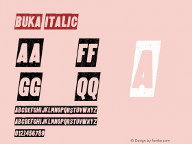 BUKA-Italic 1.000 Font Sample