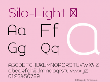 ☞Silo Light Version 1.000;PS 001.000;hotconv 1.0.70;makeotf.lib2.5.58329;com.myfonts.easy.typeunion.silo.light.wfkit2.version.4bPm Font Sample
