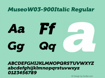 Museo W03 900 Italic Version 2.20 Font Sample