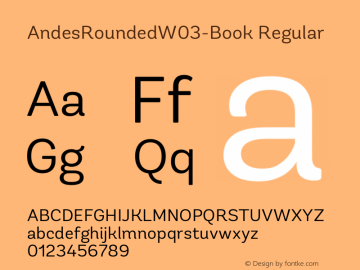 Andes Rounded W03 Book Version 1.00 Font Sample