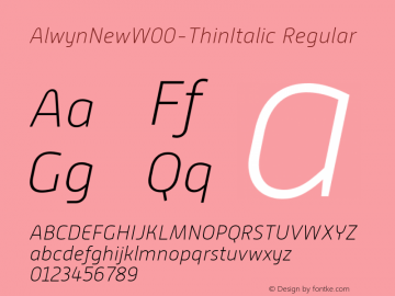 Alwyn New W00 Thin Italic Version 5.00图片样张