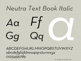 NeutraText-BookItalic OTF 1.000;PS 001.000;Core 1.0.29 Font Sample