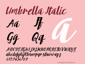 Umbrella-Italic 001.000 Font Sample