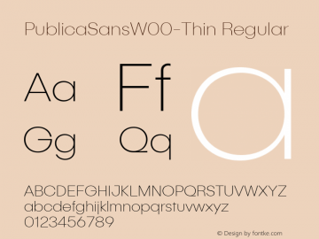 Publica Sans W00 Thin Version 1.00图片样张