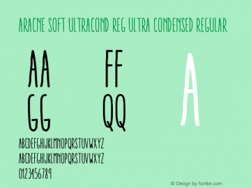 AracneSoftUltraCondReg Version 1.001 Font Sample