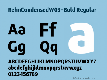 Rehn Condensed W03 Bold Version 1.00图片样张