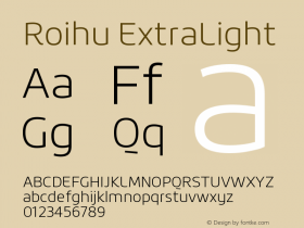 Roihu-ExtraLight Version 1.000;PS 001.001;hotconv 1.0.56 Font Sample