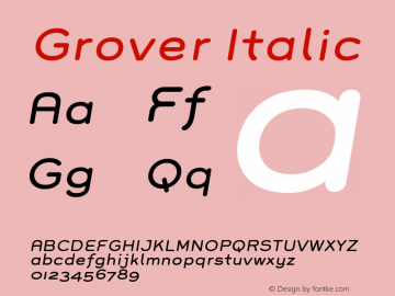 Grover-Italic 001.000图片样张