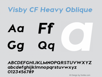 Visby CF Heavy Oblique Version 1.005;PS 001.005;hotconv 1.0.70;makeotf.lib2.5.58329图片样张