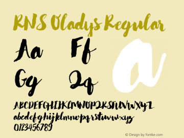 RNSOladys 1.000 Font Sample